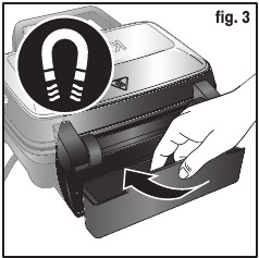 Gemagnetiseerde batterijopvangbak