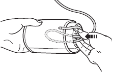 Luchtslang opvouwen in armmanchet