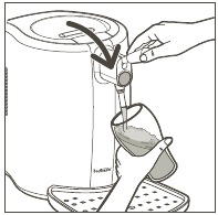 Het glas kantelen en schenken