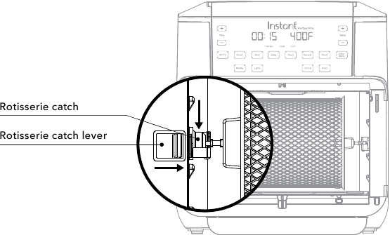 De rotisserie-accessoires instellen - Stap 2