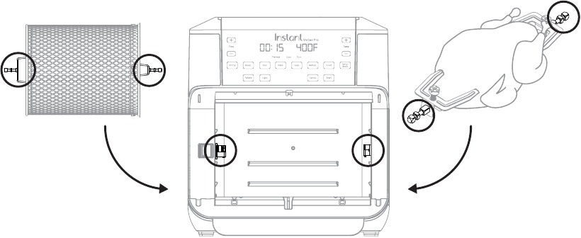 De rotisserie-accessoires instellen - Stap 1