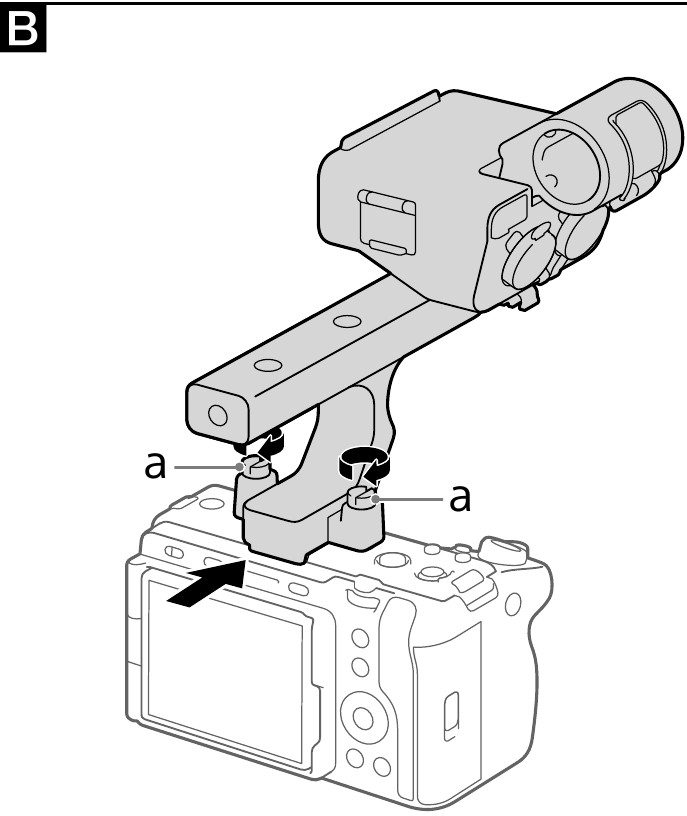 Deze unit aan de camera bevestigen