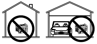 Gebruik NOOIT in een huis of garage, ZELFS NIET als deuren en ramen open staan.