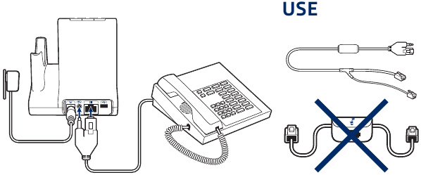 Vaste telefoon + EHS-kabel (apart verkrijgbaar)