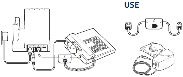 Vaste telefoon + HL10-hoornlifter (apart verkrijgbaar)