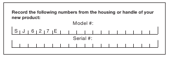 Model- + serienummers