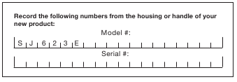 Model- + serienummers