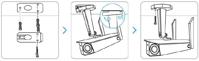 De camera aan het plafond bevestigen - Stap 1