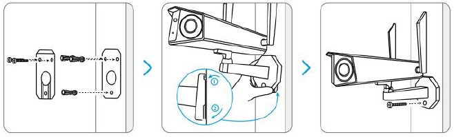 De camera aan de muur bevestigen - Stap 1