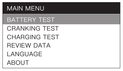 Batterijtest (alleen 12V) - Stap 1