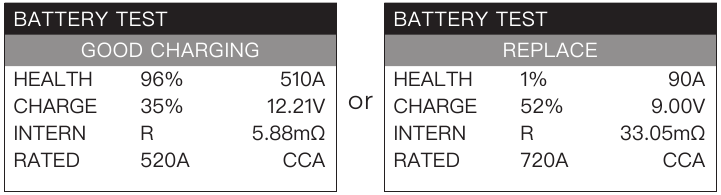 Batterijtest (alleen 12V) - Stap 5