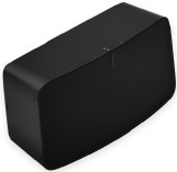 Een close-up van een Sonos Five-luidspreker die horizontaal staat.