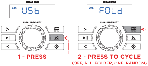 USB-modus Bediening - Door de opties bladeren