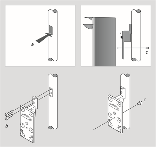 De luidspreker bevestigen met een 'type 1 bracket'