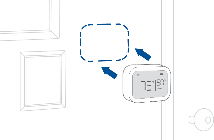 De sensor aan een muur hangen - Stap 2