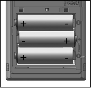 Batterijpolariteit voor de drie AA-batterijen