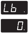 'Lb' knippert afwisselend met een getal.