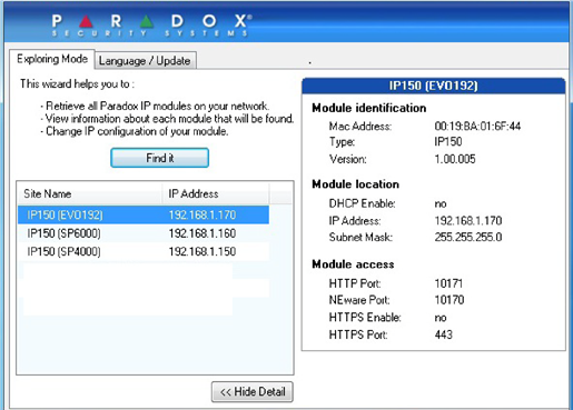 De IP150 configureren