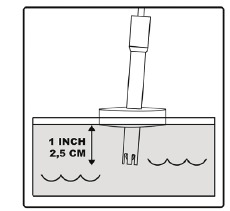Onderdompeling van de pH-elektrode in het monster