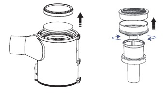 Het stofreservoir en filter reinigen - Stap 3