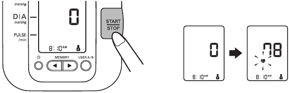 EEN METING UITVOEREN - Stap 4 - Druk op start/stop