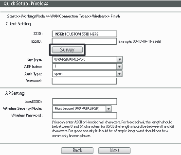 WISP-clientroutermodus - Stap 2