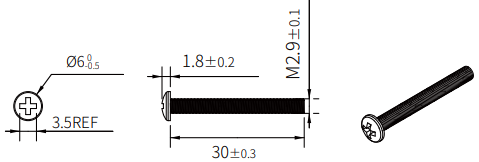 Plafondmontage: M3*30