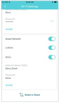 Wi-Fi-instellingen - Gastnetwerk inschakelen