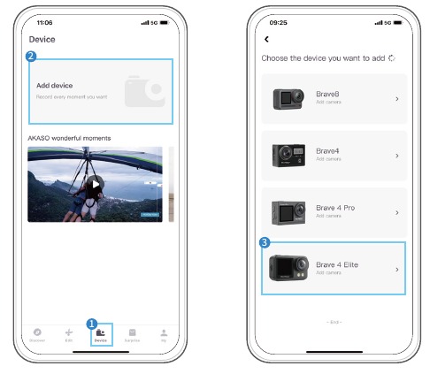 Verbinding maken met de AKASO Go-app - Stap 3