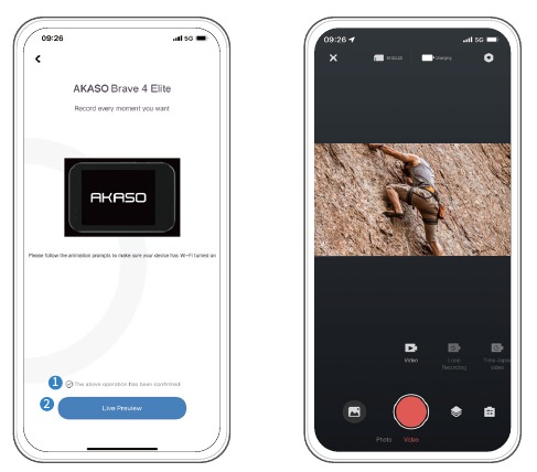 Verbinding maken met de AKASO Go-app - Stap 4