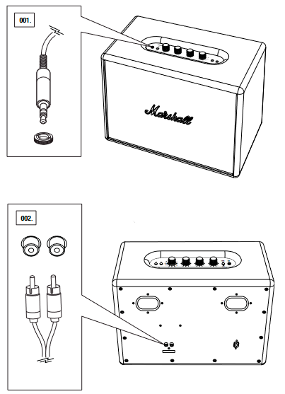 VERBINDING MAKEN VIA AUX OF RCA
