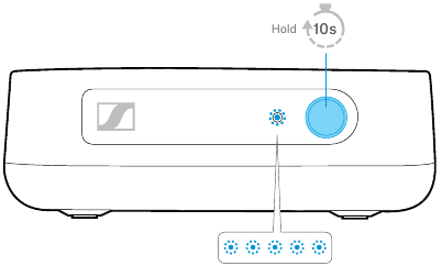 Druk 10 seconden op de Multifunction button (Multifunctionele knop).