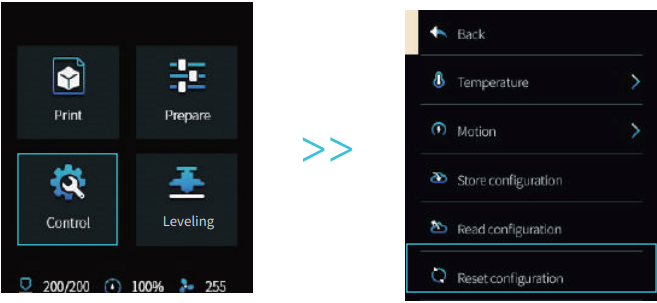 Hulpnivellering - Stap 1 - Parameters resetten