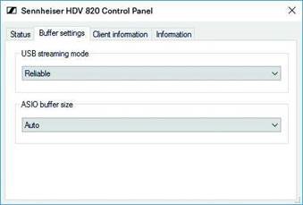 Het Sennheiser-configuratiescherm gebruiken - Bufferinstellingen