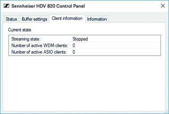 Het Sennheiser-configuratiescherm gebruiken - Clientinfo