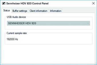 Het Sennheiser-configuratiescherm gebruiken - Statusmenu