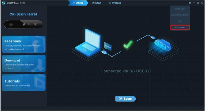 De firmware upgraden - Stap 1