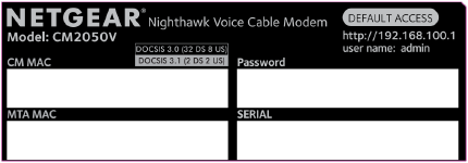 Label kabelmodem