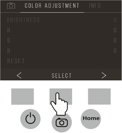 COLOR AND BRIGHTNESS ADJUSTMENT - Stap 1
