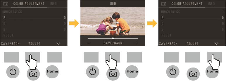 COLOR AND BRIGHTNESS ADJUSTMENT - Stap 2