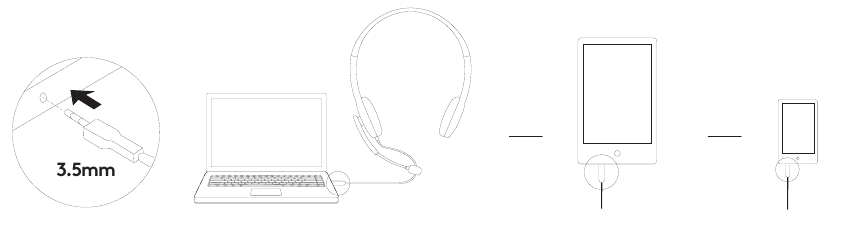 DE HEADSET AANSLUITEN