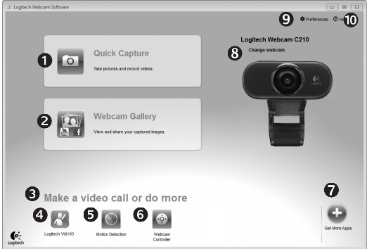 Navigeren door de Webcam Software