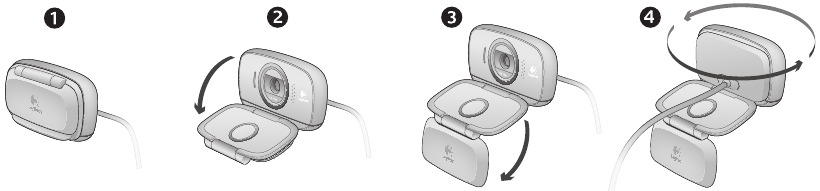 Instellen - Stap 1 - Webcam openklappen