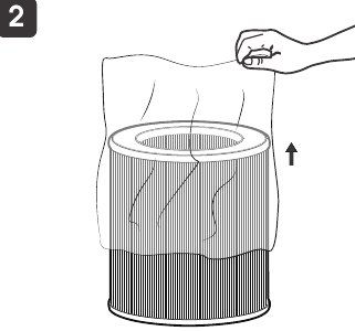 Verwijder het filter uit de plastic verpakking