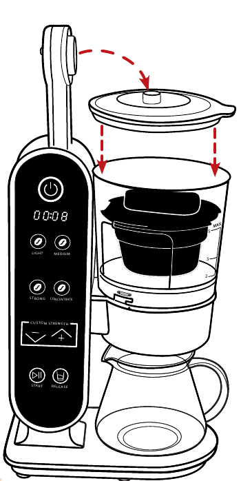Uw vacu&uuml;m Cold Brew koffiezetapparaat gebruiken - Stap 3