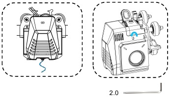 Controle van de filamenttoevoer van de printkop