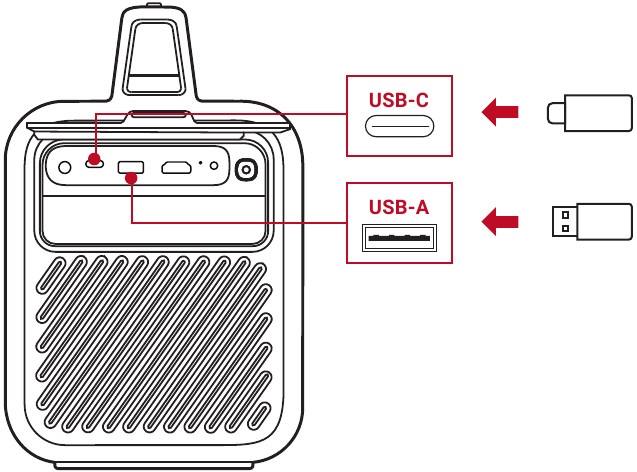 Gebruik als projector - Afspelen vanaf een USB-stick