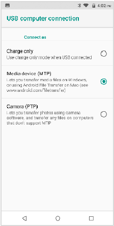 USB-verbindingsopties