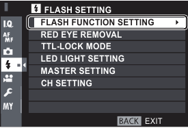 instelling flitsmodus camera