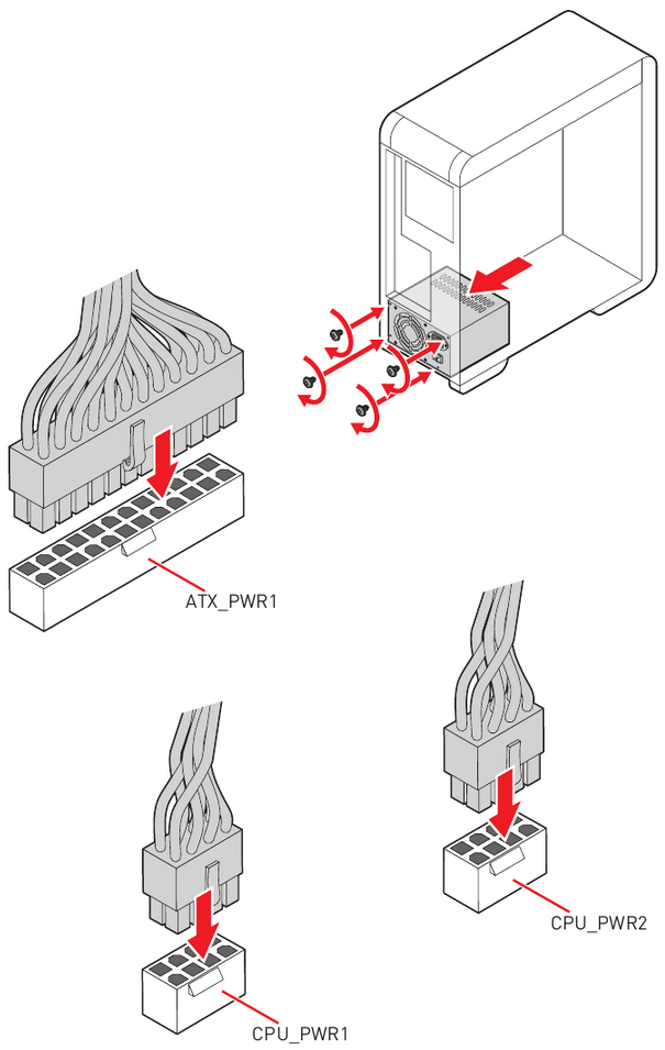 De stroomconnectoren aansluiten